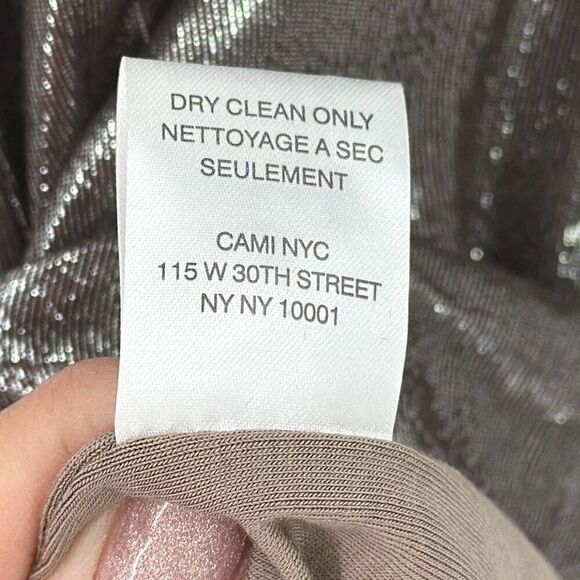 Cami Nyc Party Silver Metallic Silk Blend Sleeveless Tori Cocktail Dress Small - Picture 11 of 12